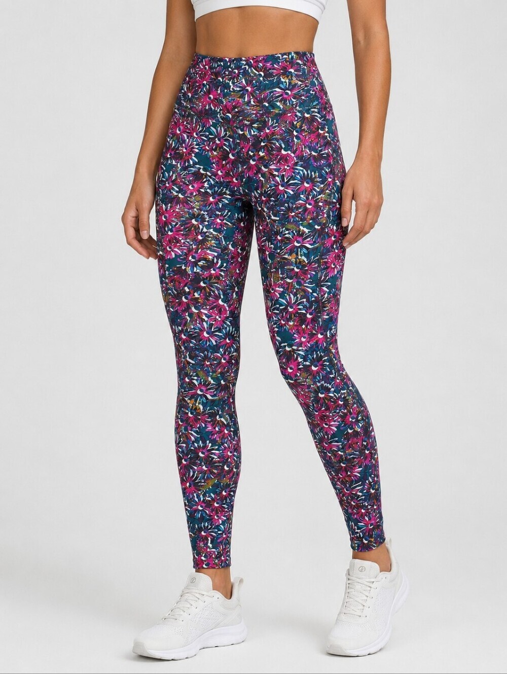 Lululemon Base Pace Floral Leggings 28” Pink Blue Size 6